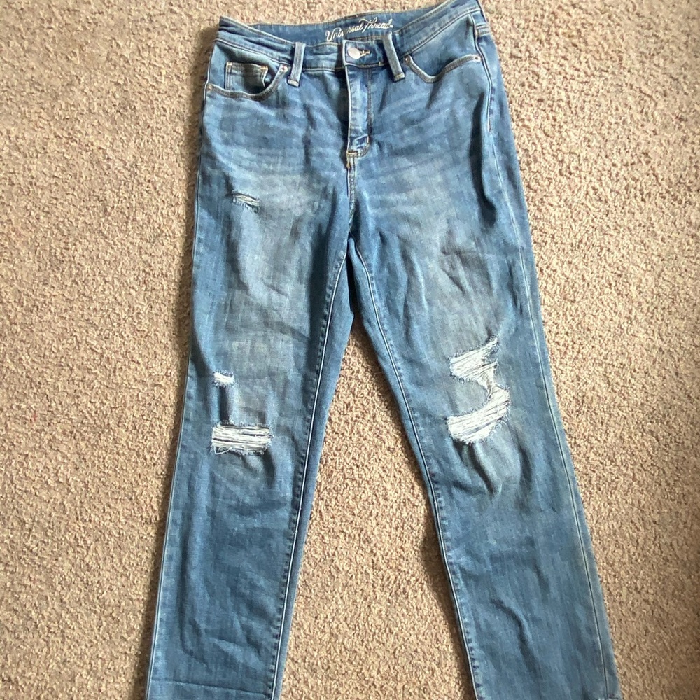 High rise straight crop jeans